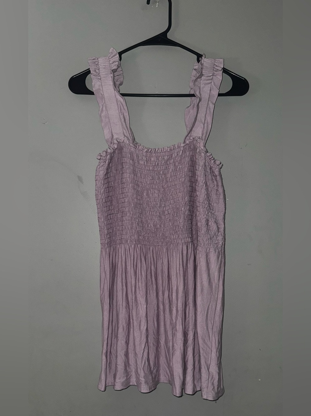Women’s Pink Smocked Tank Top with Ruffled Straps